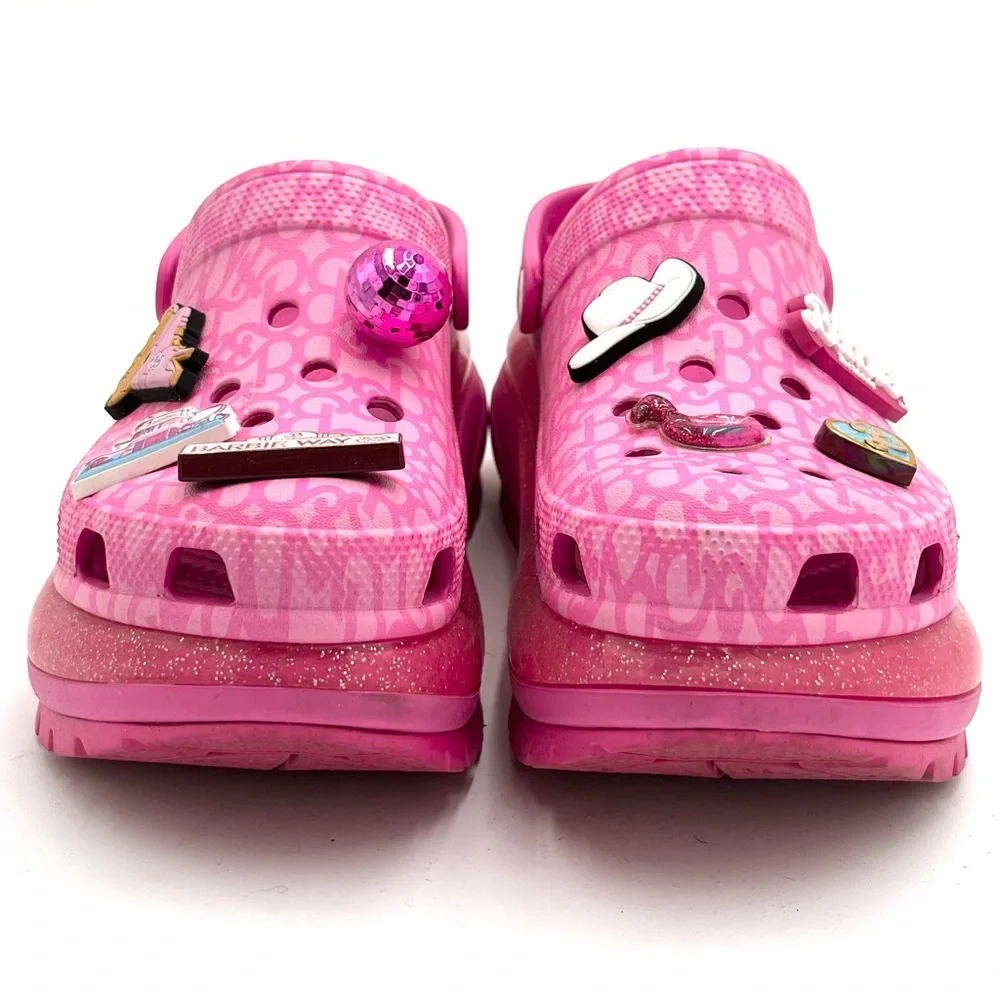 Barbie The Movie Mega Crush Clog Hot Pink Platform Crocs with Jibbitz
